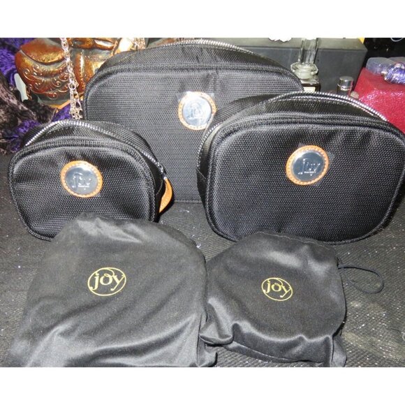 Joy Mangano JM Black NY Beauty Set of Cosmetic Cases and Hook mirrors - Picture 3 of 4